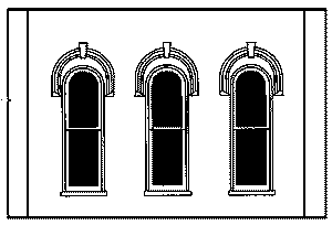 243-90102  -  Arched Window Wall 2/ - O Scale
