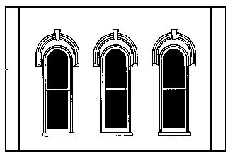 243-90102  -  Arched Window Wall 2/ - O Scale