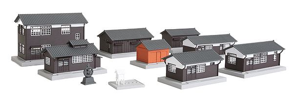 381-23233  -  Wood Stn Bldg Set Assmbld - N Scale