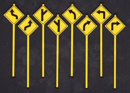 293-2072  -  Road Path Wrn Signs 1 8/ - O Scale
