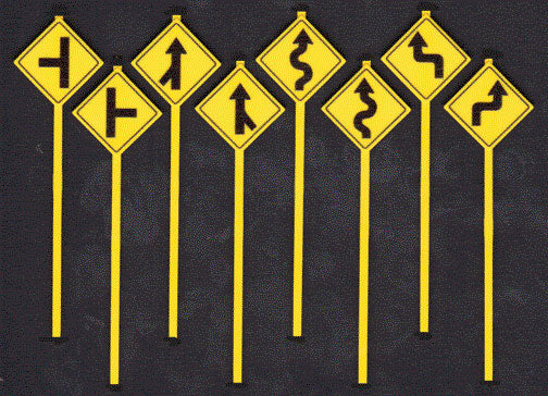 293-2073  -  Road Path Warn Signs 2 8/ - O Scale
