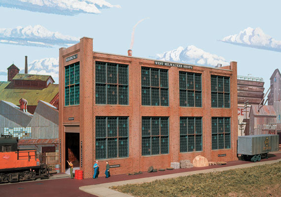 933-3165  -  Shop Building No.1 Bckgrd - HO Scale