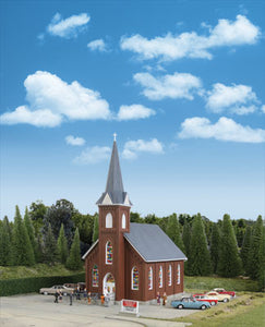 933-3496  -  Brick Church Kit - HO Scale