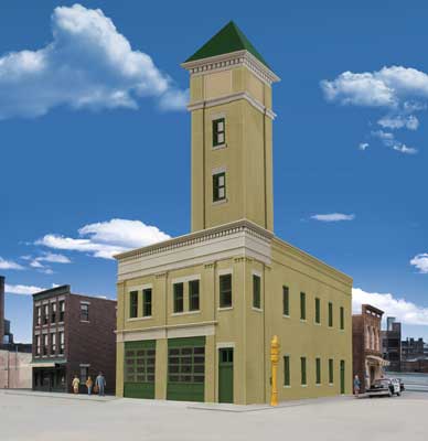 933-4022  -  2-Bay Fire Station Kit - HO Scale