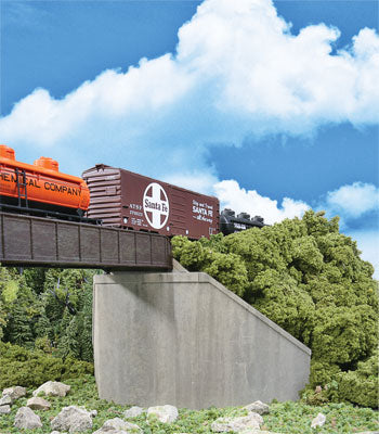 933-4551  -  Sngl-Trk Cncrt Abtmnts 2/ - HO Scale