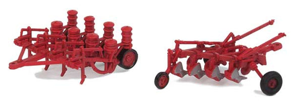 949-4162  -  Farm Plow & Planter Red - HO Scale