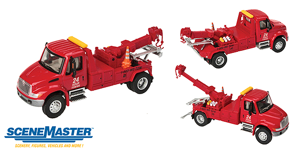 949-11531  -  Intl 4300 Tow Truck Red - HO Scale