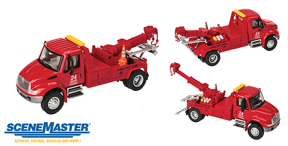 949-11531  -  Intl 4300 Tow Truck Red - HO Scale