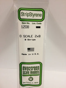 269-1208  -  Styrene strip 2"x8"    8/ - O Scale