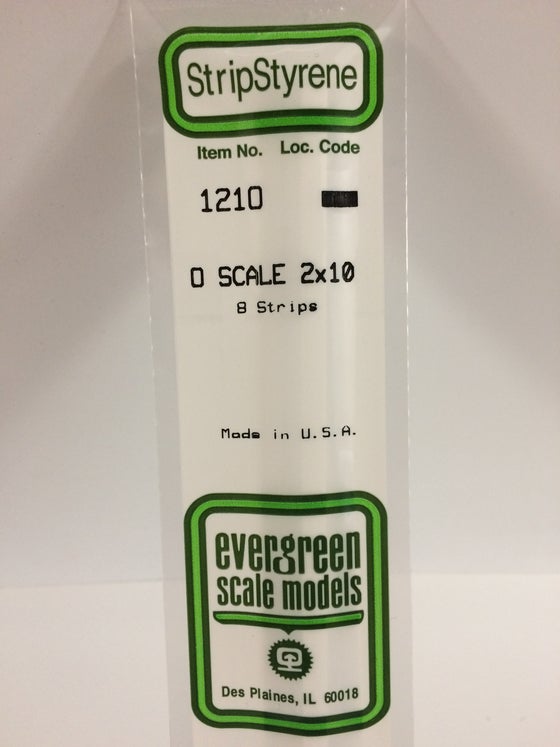 269-1210  -  Styrene strip 2"x10"   8/ - O Scale