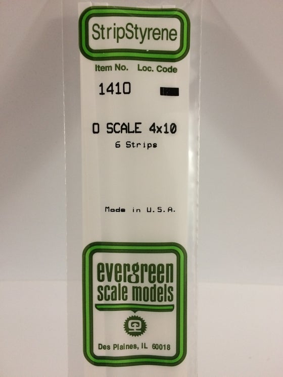 269-1410  -  Styrene strip 4"x10"   6/ - O Scale