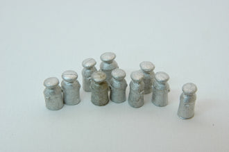 254-154  -  Milk Cans Unpainted 10/ - HO Scale