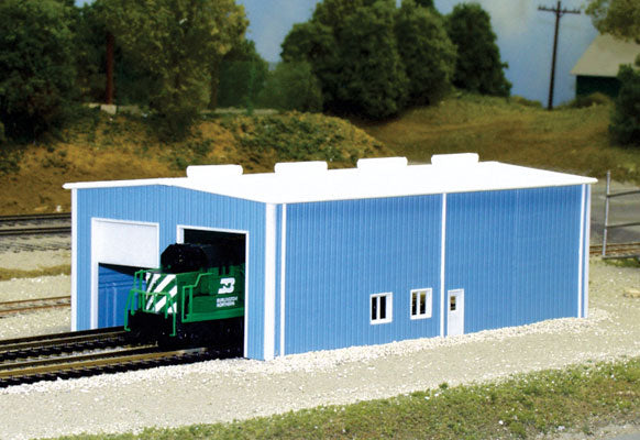 541-8007  -  Two-Stall Enginehouse Blu - N Scale
