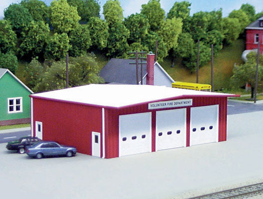 541-192  -  Fire Station 50x40' Red - HO Scale