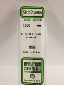 269-1608  -  Styrene strip 6"x8"    4/ - O Scale