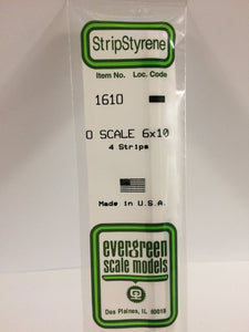 269-1610  -  Styrene strip 6"x10"   4/ - O Scale