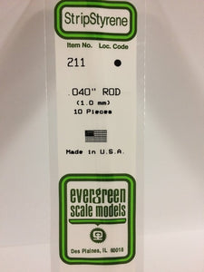 269-211  -  Styrene rod .040" Dia 10/