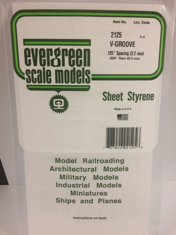 269-2125  -  Siding .020 V-groove .125
