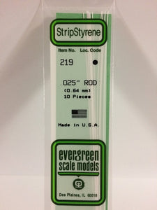 269-219  -  Styrene Rod .025" Dia 10/
