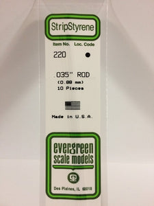 269-220  -  Styrene Rod .035" Dia 10/