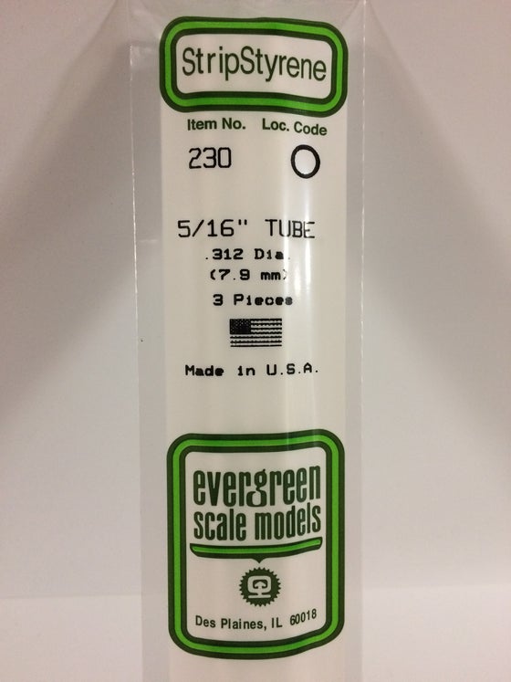 269-230  -  Styrene tube .312" Dia 3/