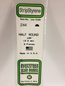269-244  -  Styrene half rnd .125" 3/