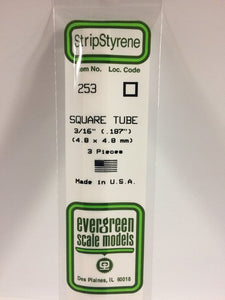 269-253  -  Styrene sqr tube .187" 3/