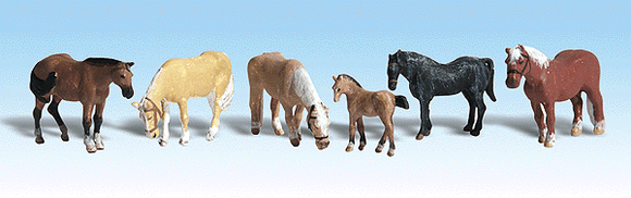785-1862  -  Farm Horses 6/ - HO Scale