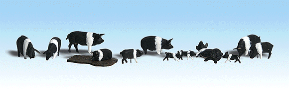 785-1864  -  Hampshire Pigs 12/ - HO Scale