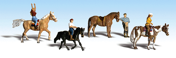 785-1889  -  Horseback Riders 4/ - HO Scale