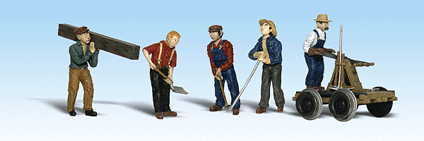 785-1898  -  Rail Workers w/Handcar 5/ - HO Scale