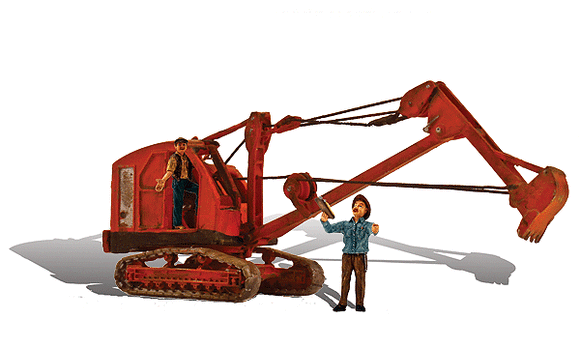 785-5566  -  Backhoe w/2 Figures - HO Scale