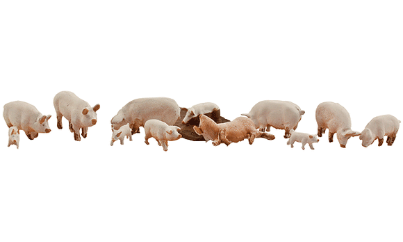 785-2218  -  Yorkshire Pigs 12/ - N Scale