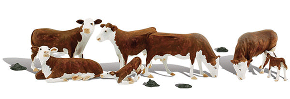 785-2767  -  Hereford Cows 7/ - O Scale