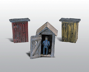 785-214  -  Outhouses w/Man 3/ - HO Scale