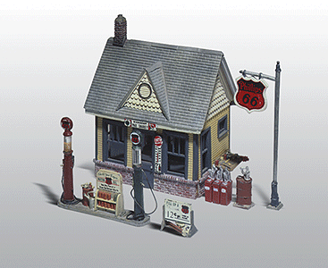 785-223  -  Gas Station Kit Unpainted - HO Scale