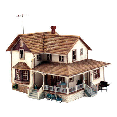 785-5196  -  Corner Porch House Kit - HO Scale