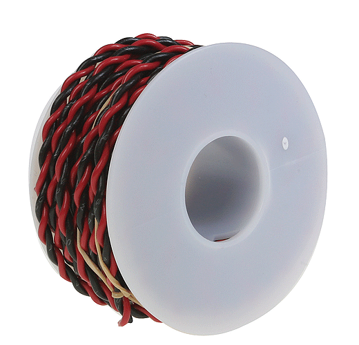 851-220100250  -  2c Wire 20g 25' Blk/Red