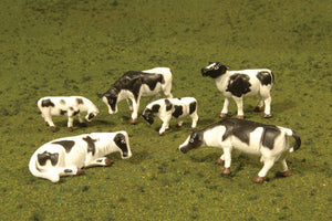 160-33103  -  Cows Black & White 6/ - HO Scale