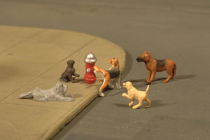 160-33108  -  Dogs w/Fire Hydrant 6/ - HO Scale