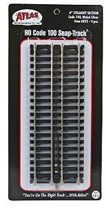 150-822  -  Snp Trk NS Strght 6" 4/ - HO Scale