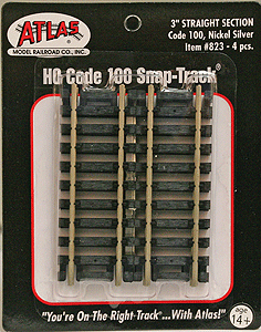 150-823  -  Snp Trk NS Strght 3" 4/ - HO Scale