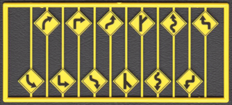 293-8254  -  Warn Sgn Road Path #1 12/ - HO Scale