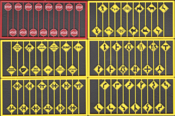 293-8257  -  Road Signs Modern 75/ - HO Scale