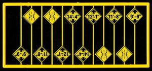 293-8298  -  Bridge Warning Signs 12/ - HO Scale