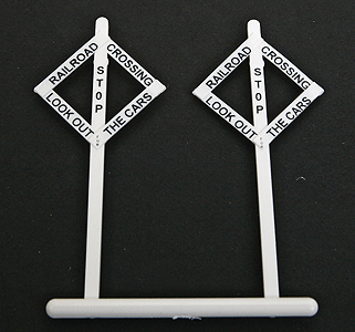 293-8179  -  Diamond Crossing Sign 10/ - HO Scale