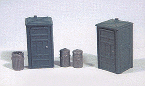 361-499  -  PortaPotty & Trash Can 5/ - HO Scale