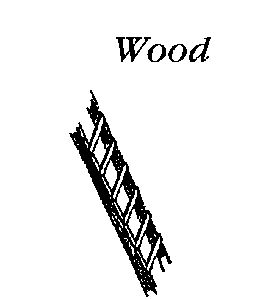 361-553  -  Ladders 6" Wood Brn 2/ - HO Scale