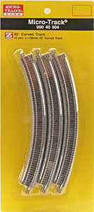 489-99040904  -  R195mm x 45-Deg Curve 12/ - Z Scale