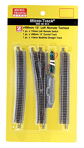 489-99040914  -  13-Deg Lft Remote Turnout - Z Scale